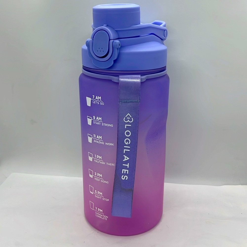 Blogilates Water BottleTumbler 40oz with Strap & Hourly Goals Preowned